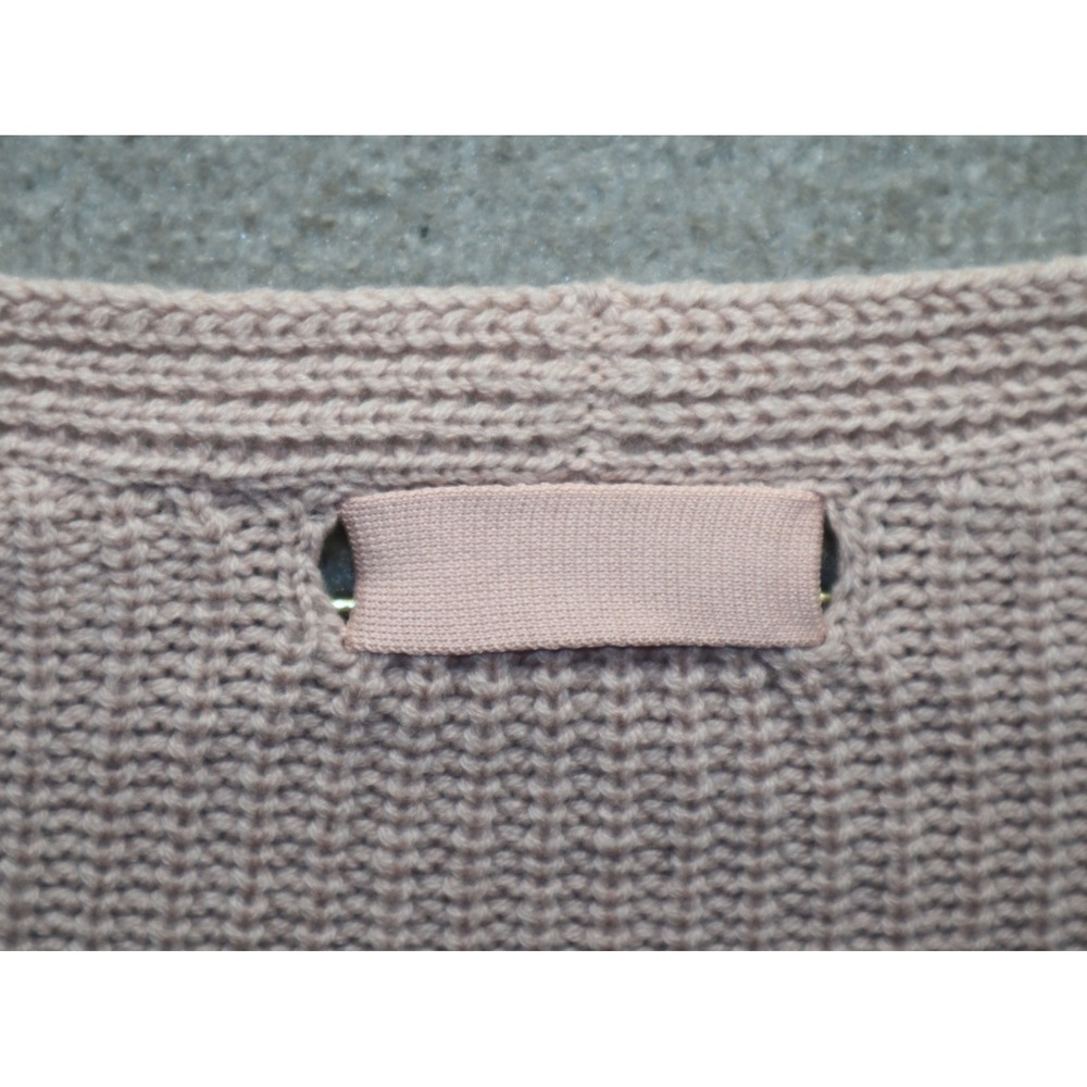 Helmut Lang Womens Cable Knit V Neck Long Sleeve Sweater Top Pink S Oversized - Picture 4 of 5